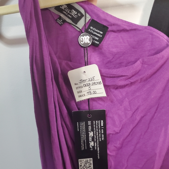 MISS ME Jean Brand Purple Asymmetric Tank Top - Picture 10 of 12